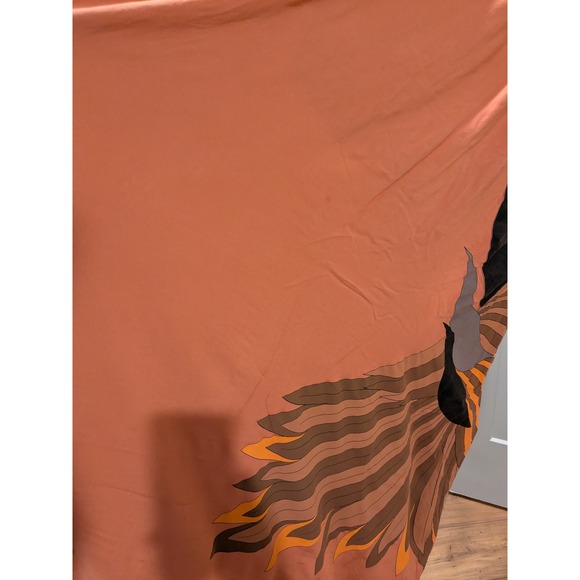 FREE PEOPLE Flock of Birds Burnt Orange Ruffle‎ Maxi Dress S L - Picture 6 of 13